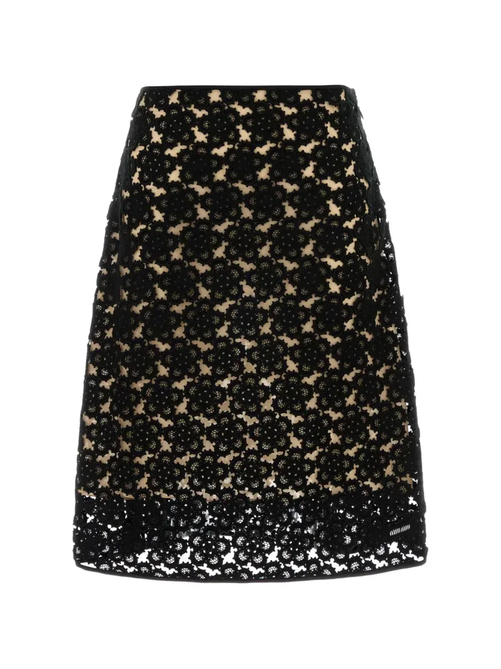 Юбка миди в технике макраме Miu Miu, черный