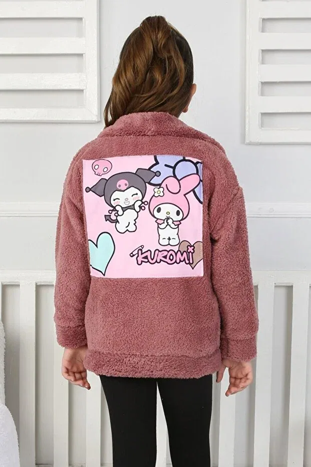 Детский кардиган для девочек с принтом My little one's cicileri krm detailed pocketed girls' welsoft cardigan Minigimin Cicileri, Rose Dried-62187