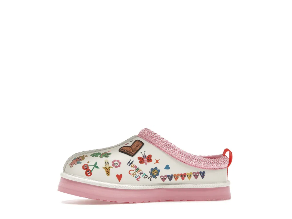 Детские тапки-слайдеры с принтом UGG Tazz Slipper UGG, White/Pink — фото 3