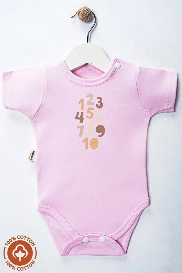Детское боди-слип с принтом Miniel Organic, Pink — фото 3