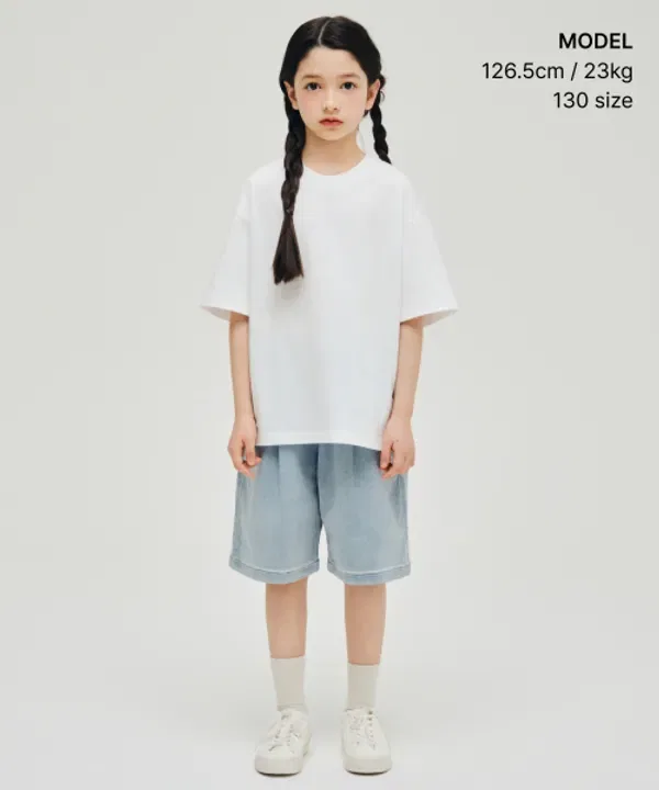 Футболка оверсайз, круглая горловина, Musinsa Standard Kids, белый — фото 2