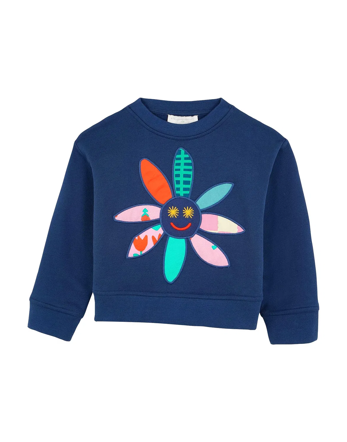 Детский свитшот для девочек с флисом Stella Mccartney Kids, темно‑синий