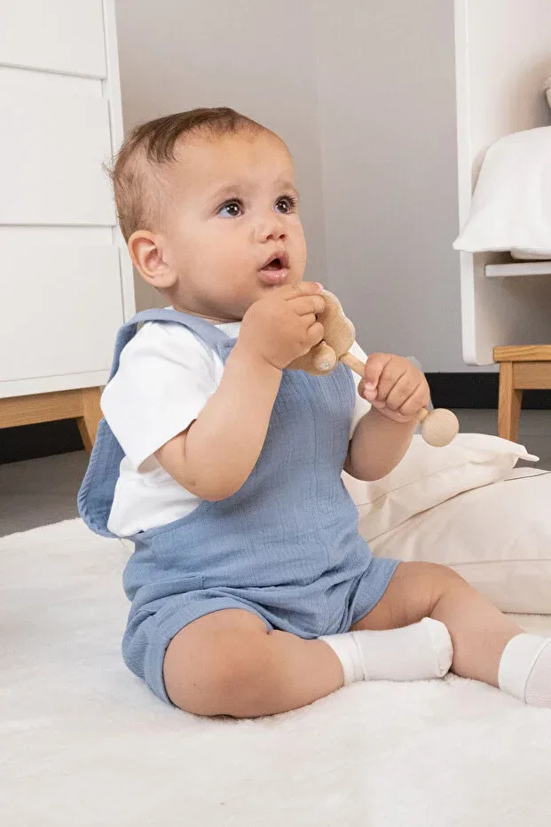 Детский комбинезон для девочек с длинным рукавом Little Gusto, Blue — фото 3
