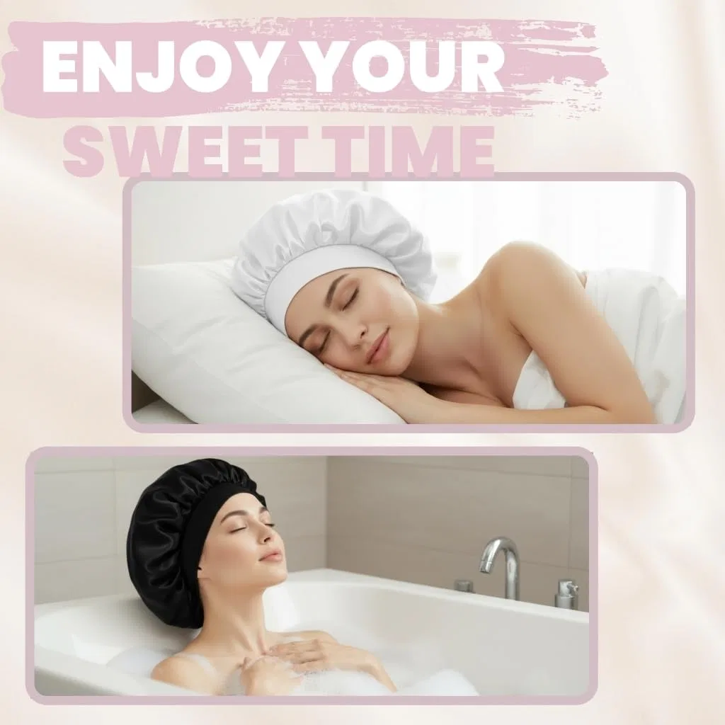 Шапочка для душа Satin Bonnet, AILONSHAWN, из сатина, розовый — фото 4