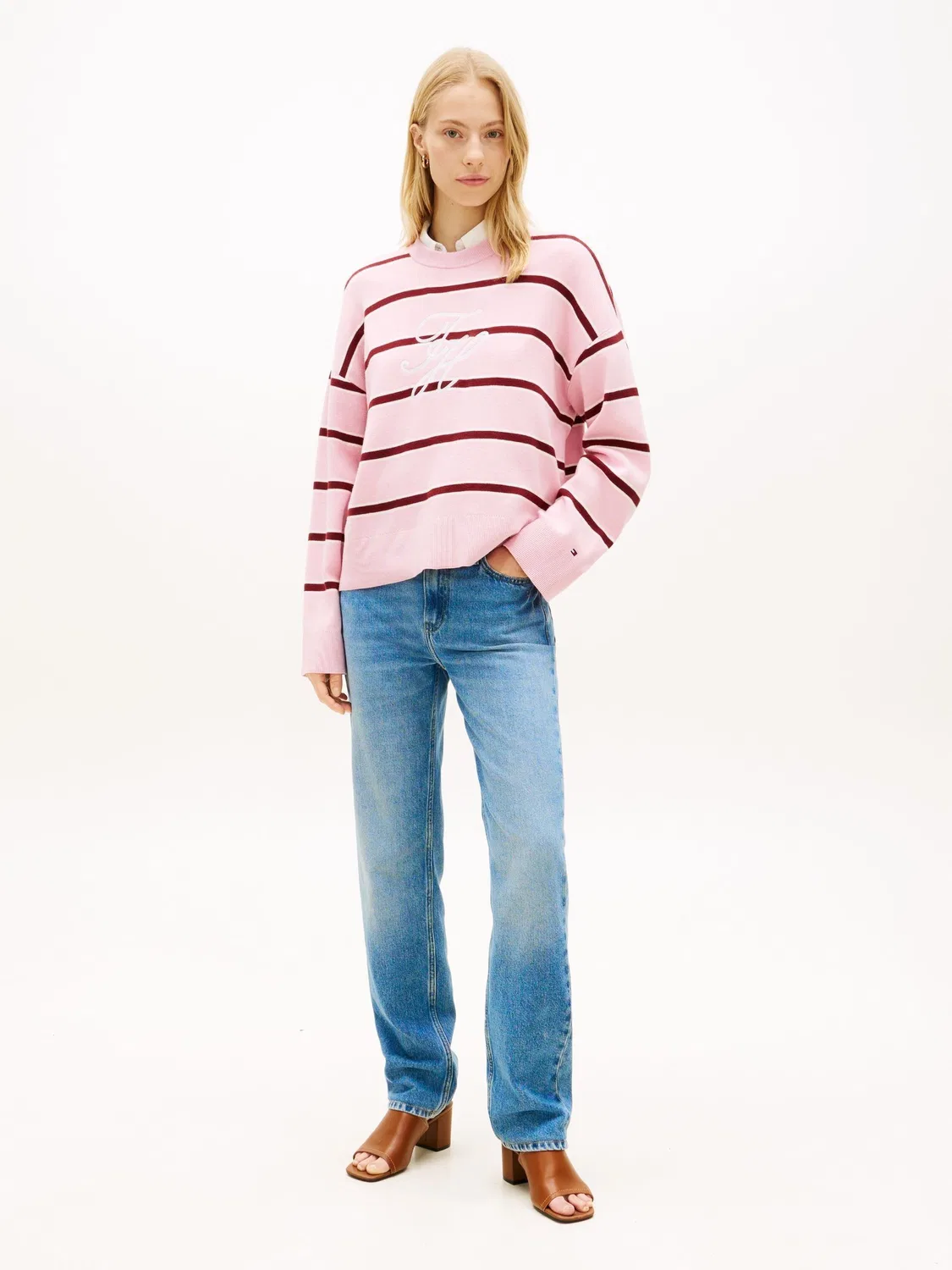Джемпер с вышивкой логотипа, Premium Knit Tommy Hilfiger, красный — фото 2
