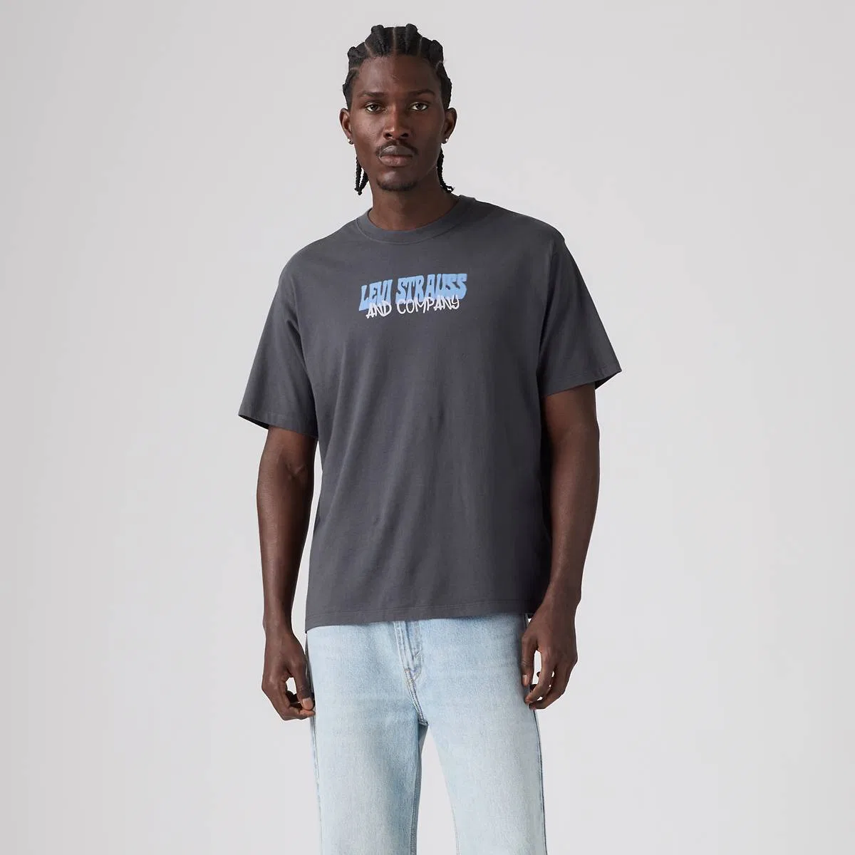 Винтажная футболка с графическим принтом Levi's, Grow Your Own Way Grey Pinstripe - Grey — фото 3
