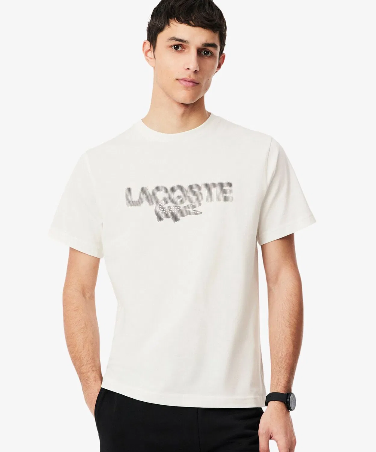 Мужская футболка с графическим принтом LACOSTE, Off White