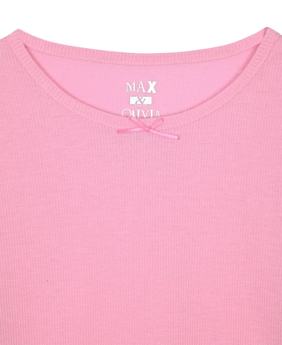 Комплект пижамы из 3 предметов с принтом Milky, с заколкой для волос Max & Olivia, Pink — фото 3
