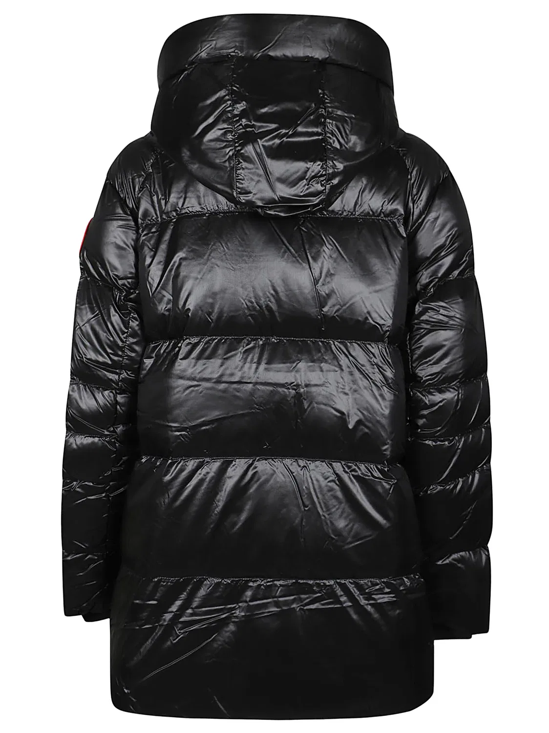 Женский пуховик с капюшоном и высоким воротом Cypress Glossy Quilted Canada Goose, черный — фото 2