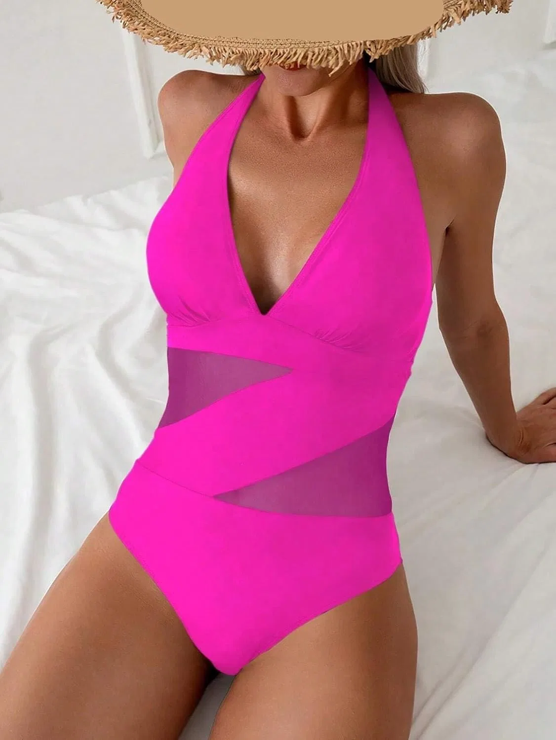 Женский монокини на завязках с чашечками Hot Pink — фото 4