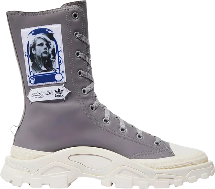 

Кроссовки Adidas Raf Simons x Detroit Runner High 'Grey White', серый