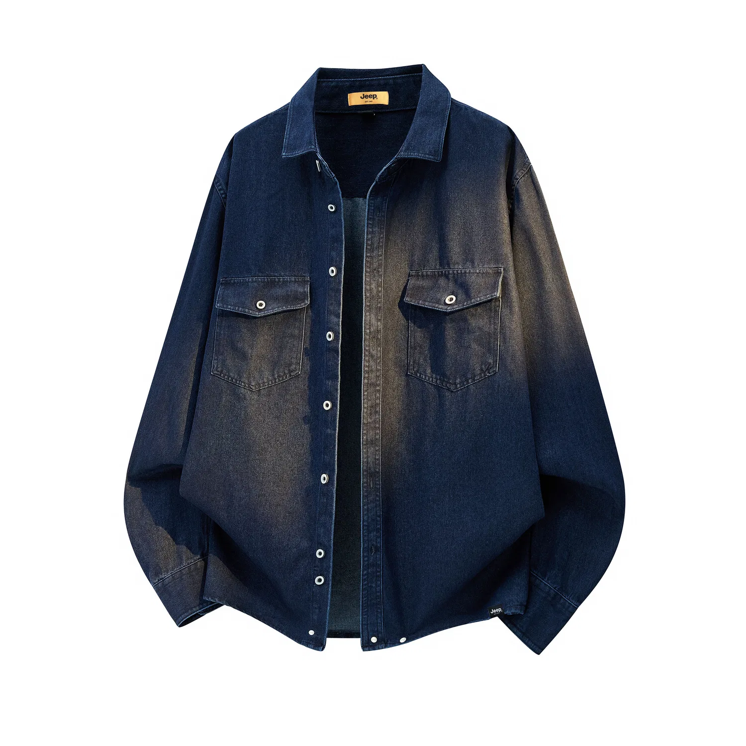 Детская рубашка с воротником прямого кроя Jeep Leisure Collection, Navy Blue
