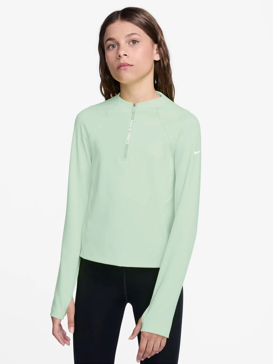 Футболка с длинным рукавом Nike Pro Dri-FIT Half-Zip, Barely Green
