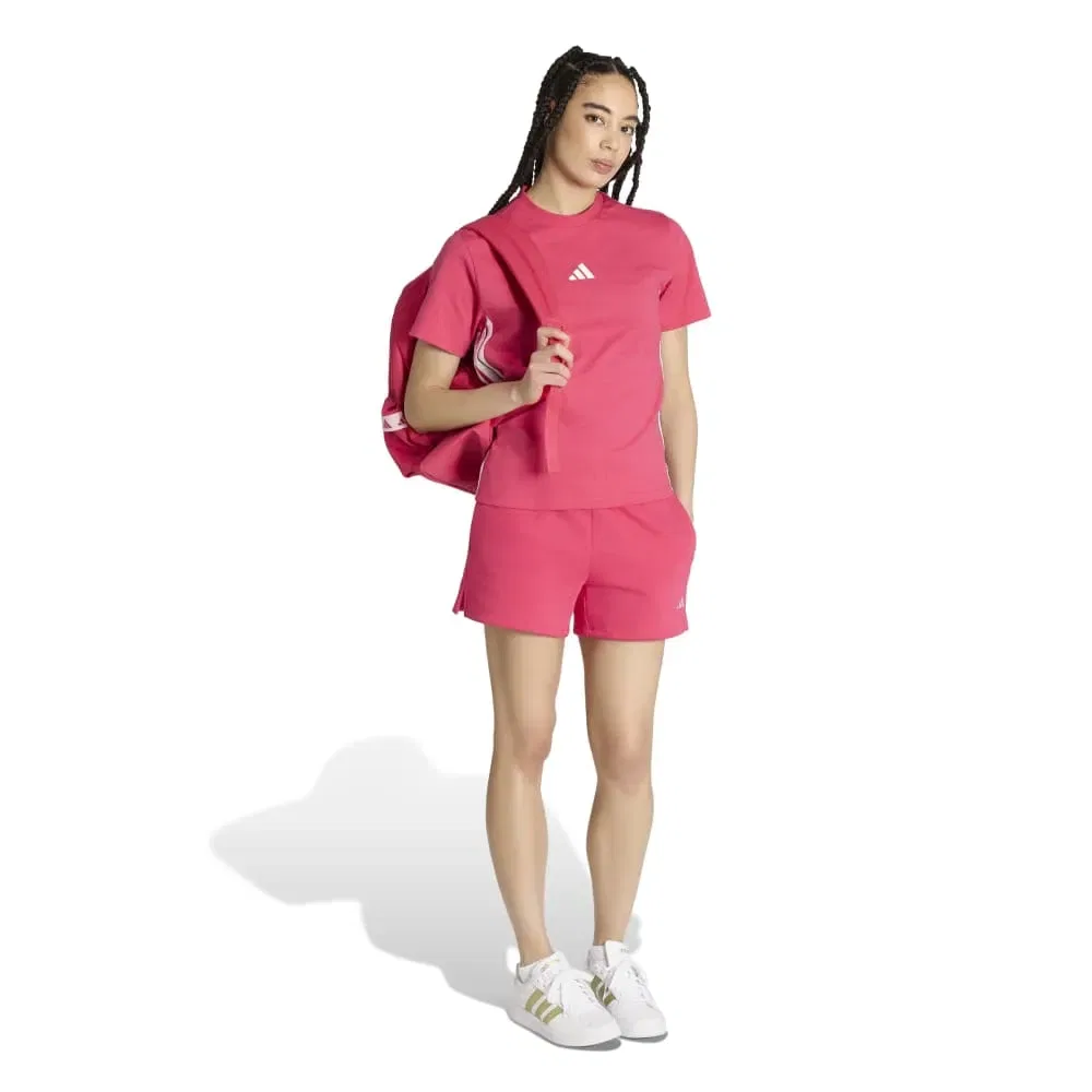 Футболка с коротким рукавом Adidas Essentials 3 Stripes Cotton, розовый — фото 4