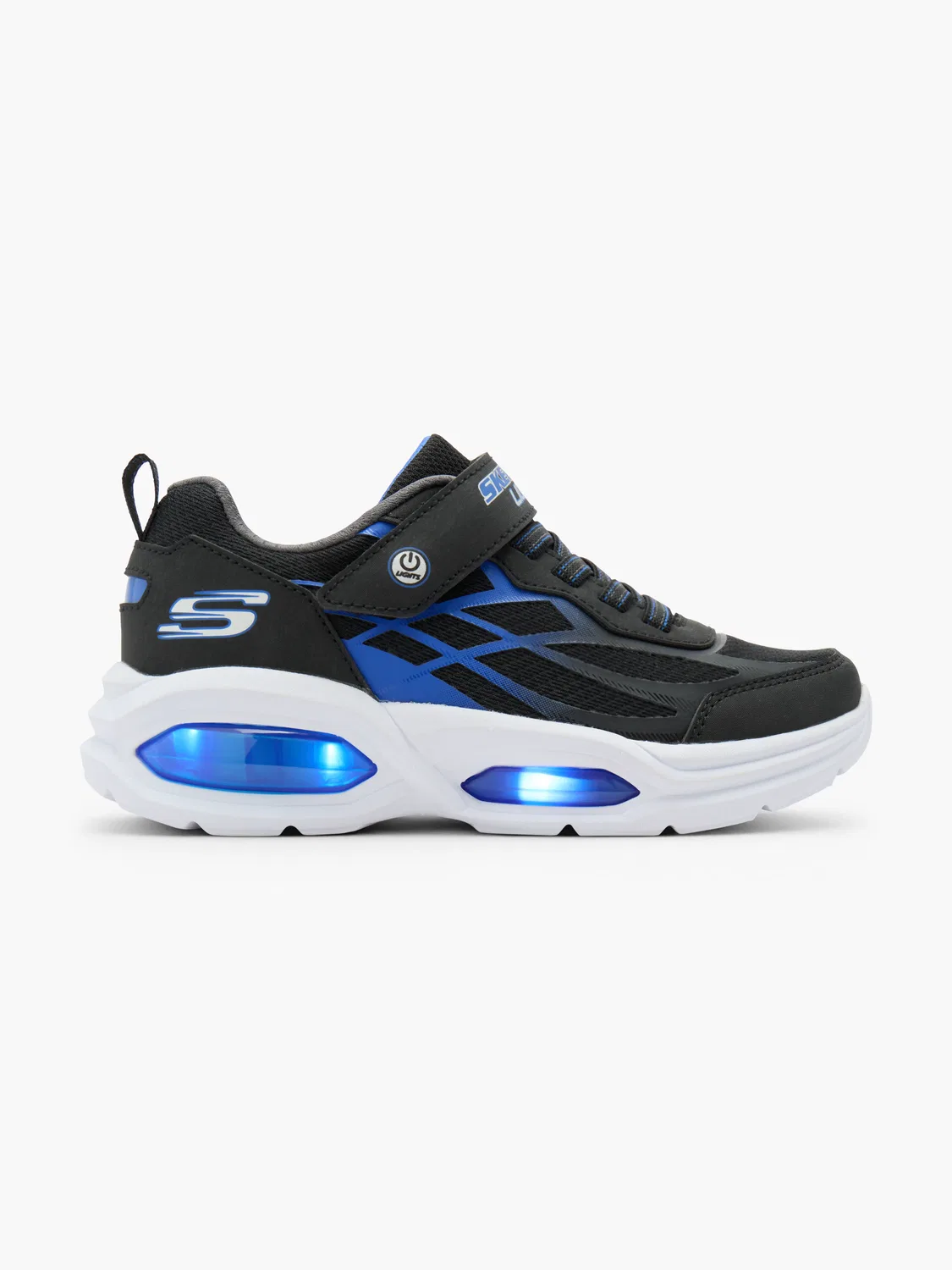 Мальчиковая полуботинки с подсветкой Skechers DOUBLE ACE, черный