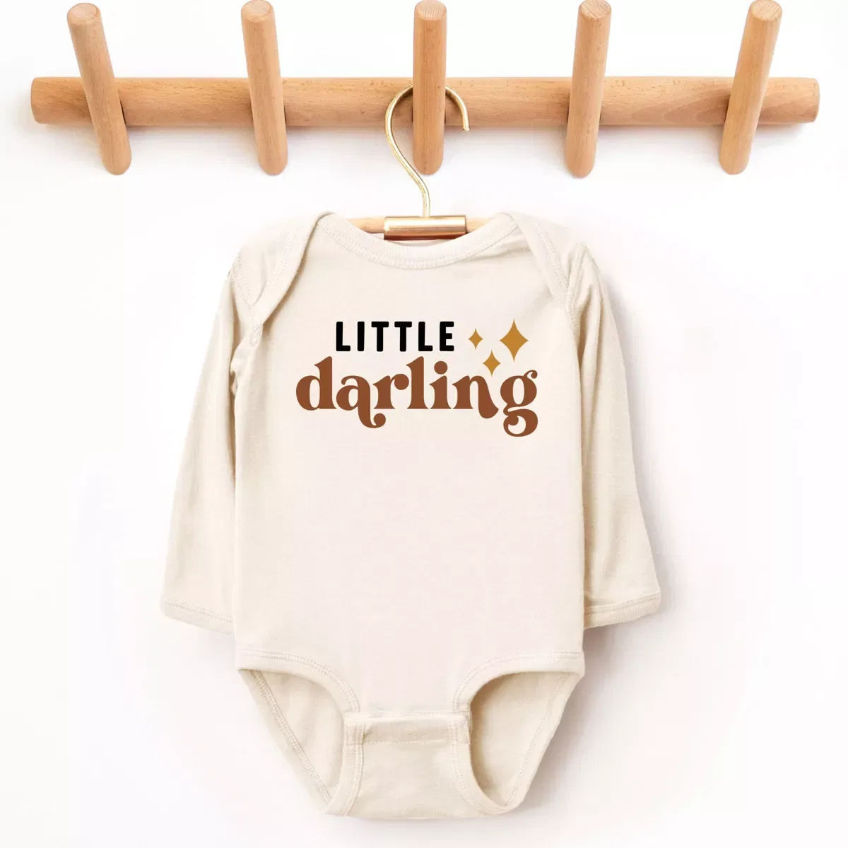 Детское боди с длинным рукавом Boho Little Darling The Juniper Shop, Natural — фото 2