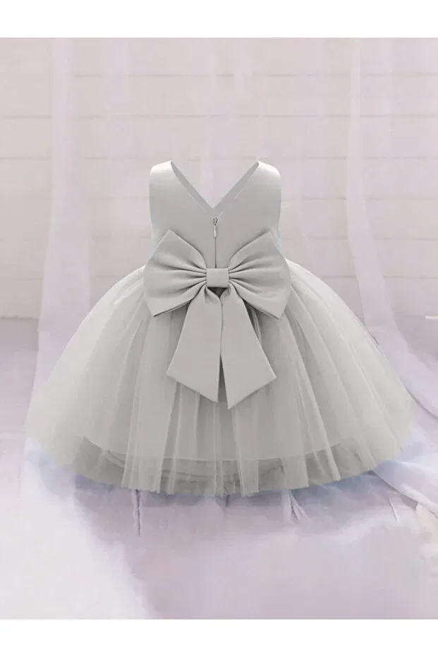 Детское платье для девочек с запахом Mini Wrapover Dress Hsnlife, White — фото 2