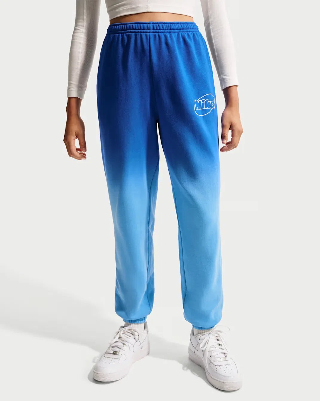 Свободные брюки для девочек (подростков) Nike Sportswear Studio Fleece, Football Blue/Game Royal — фото 2
