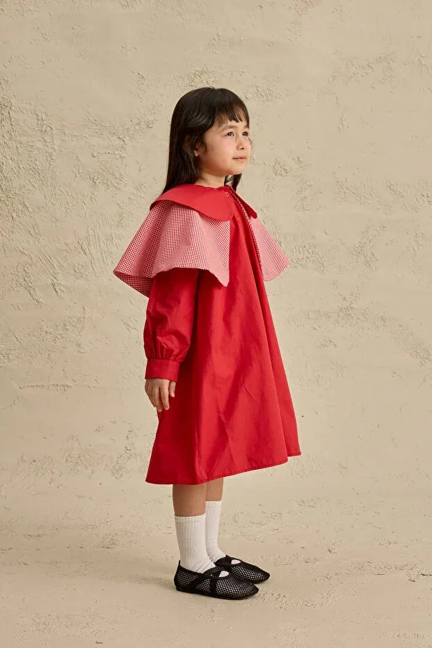 Детское платье для девочек с длинным рукавом Fahhar Kids, Red — фото 3