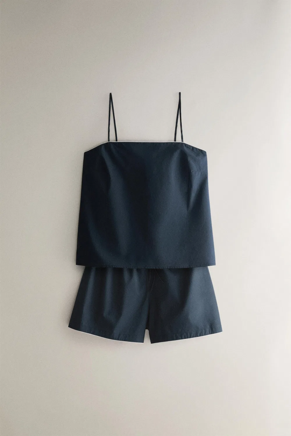 Обычные хлопковые шорты ZARA, Navy blue — фото 4
