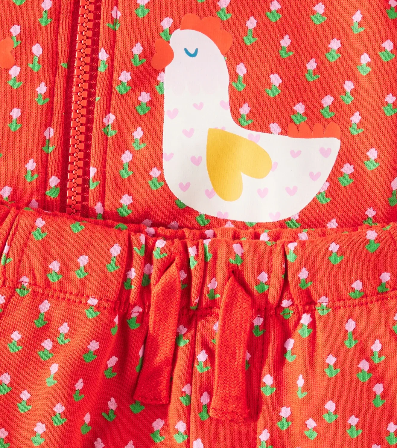 Комплект хлопковый с цветочным принтом Stella Mccartney Kids, красный — фото 3