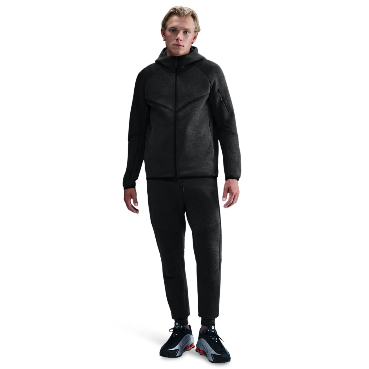 Мужские брюки Tech Fleece Nike, цвет Black/Black Heather — фото 3