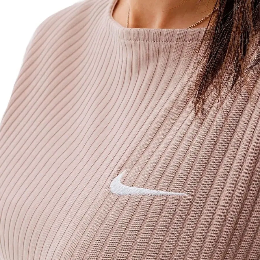 Женская футболка с длинным рукавом Sportswear Ribbed Statement Jersey Long-Sleeve Nike, Разноцветный — фото 2