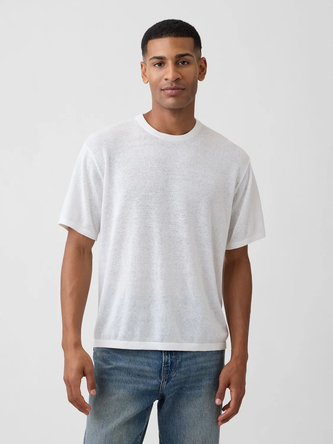 Футболка из льняной смеси Gap White