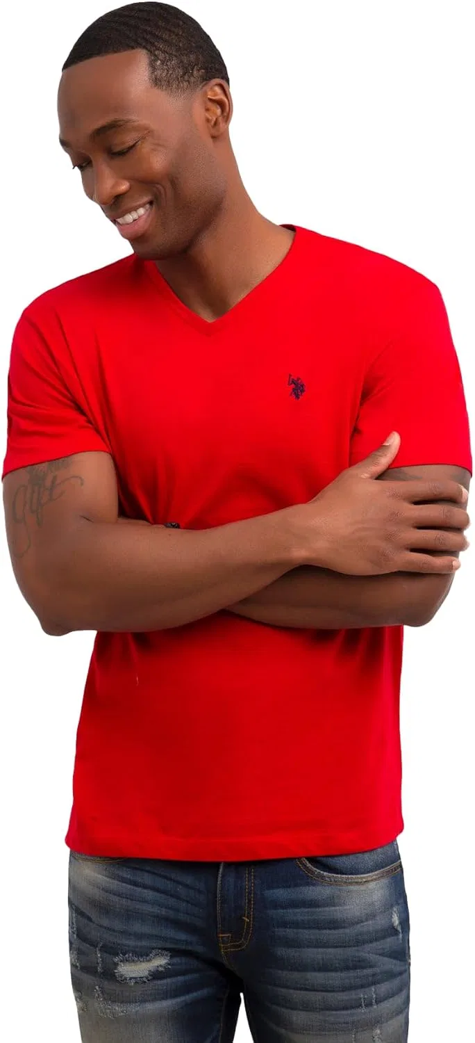 Мужская футболка с v-образным вырезом U.S. Polo Assn., Engine Red (3-pack) — фото 2