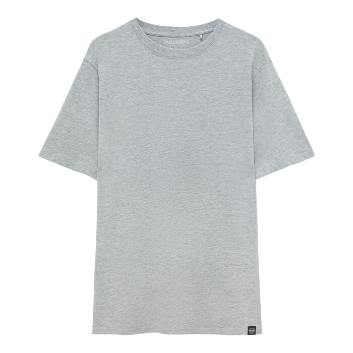 

Футболка Pull&Bear Basic Short Sleeve, светло-серый