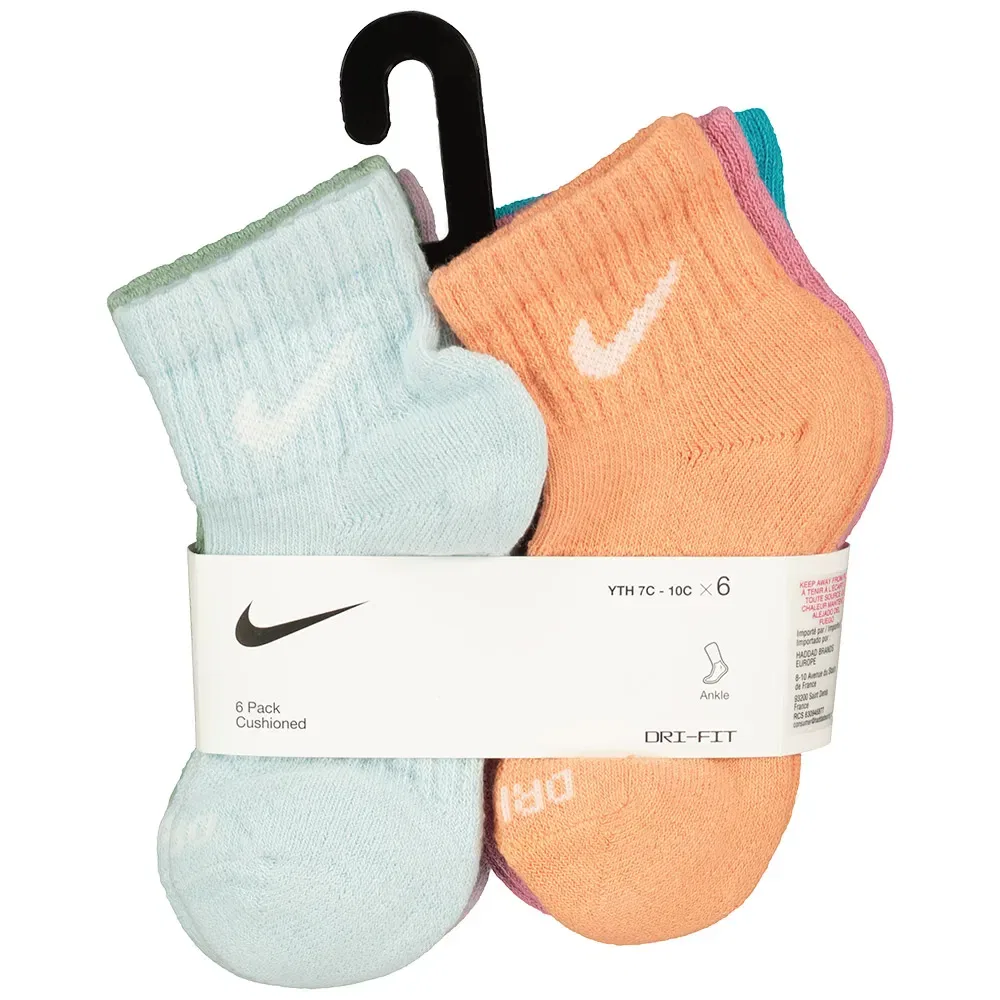 Носки спортивные Dri-Fit Performance Basic Quarter 6 пар Nike, мультиколор