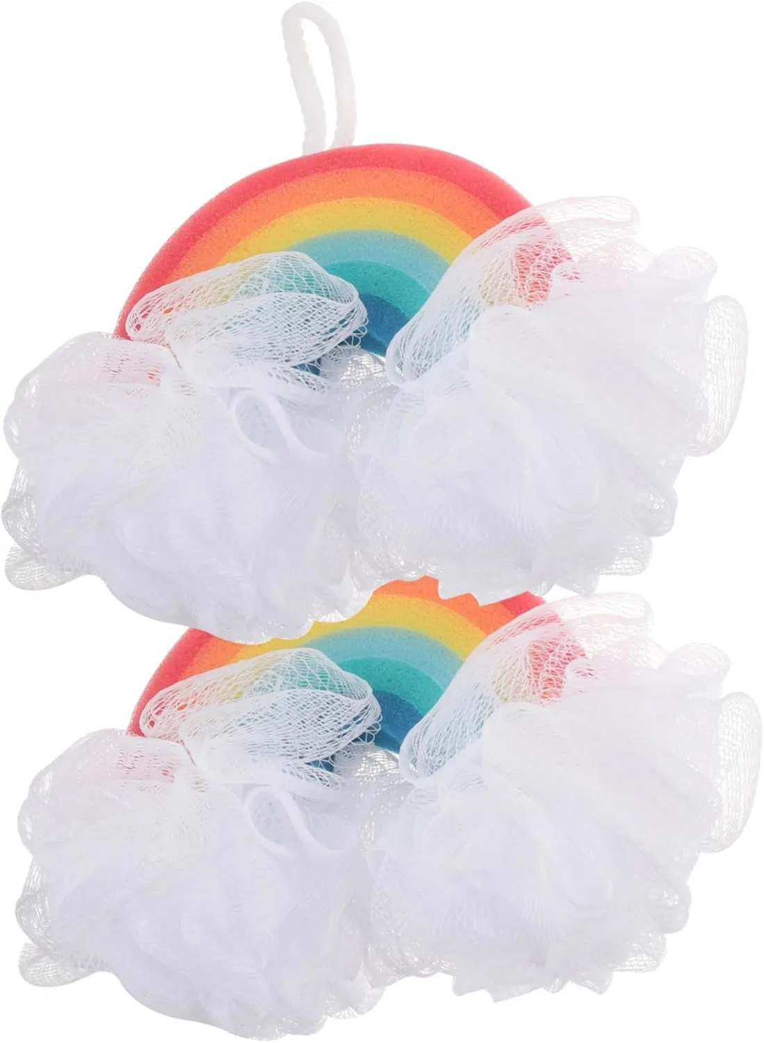 Губка для ванны Rainbow, FRCOLOR, 2 шт, 23x12x3.5 см, разноцветный