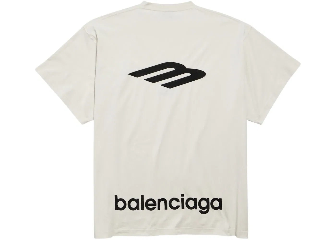 Мужская футболка оверсайз с принтом 3B Sports Icon Balenciaga, Chalky White/Black — фото 2
