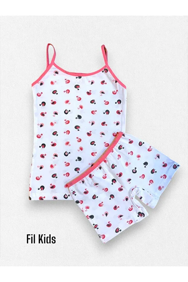 Детский комплект белья для девочек хлопковый с принтом Elmas Kids, White