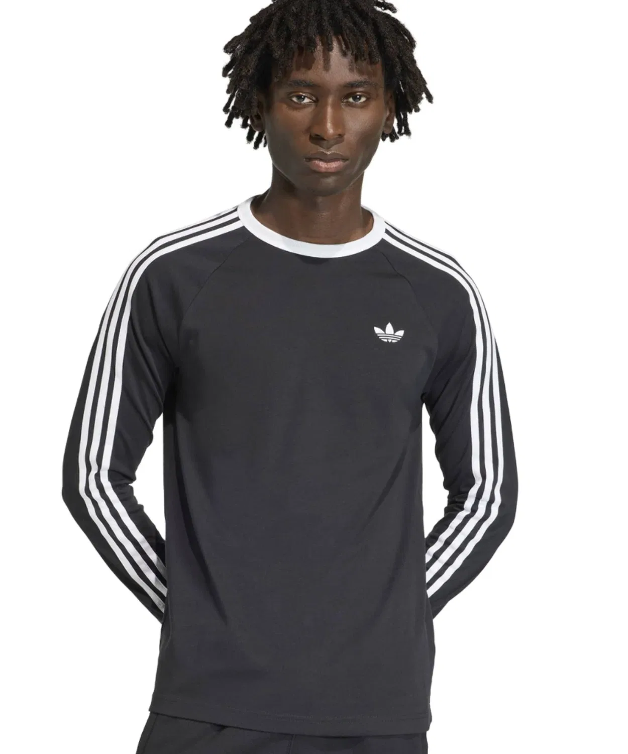 Мужская футболка с длинным рукавомс принтом 3-STRIPES Adidas, Black