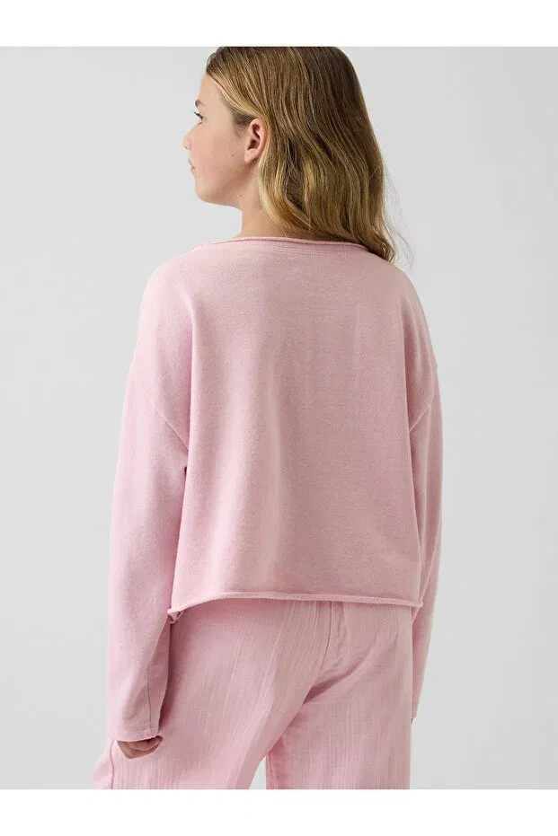 Детское для девочек свитшот с длинным рукавом Gap, Pink-002 — фото 4