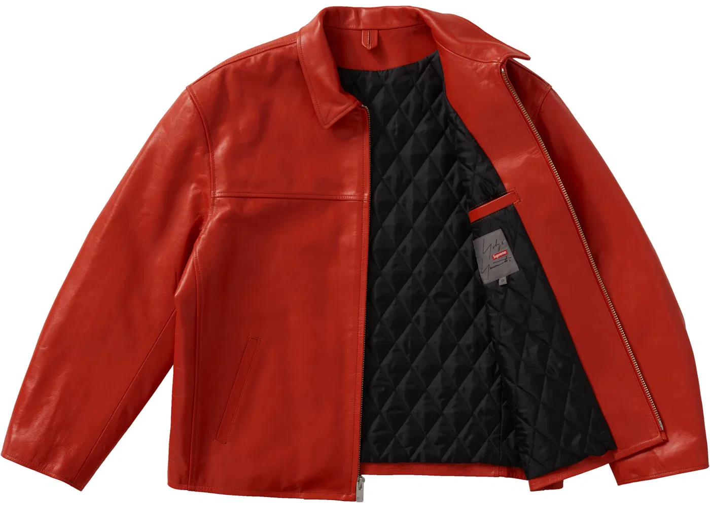Мужская кожаная рабочая куртка Leather Work Jacket Supreme, Orange — фото 2