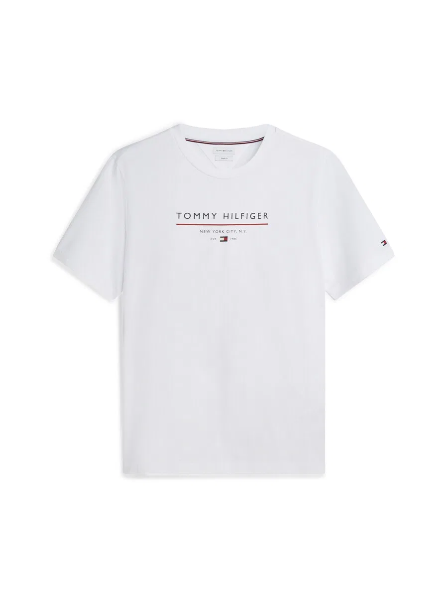 Рубашка TOMMY HILFIGER 'Essential' белого цвета