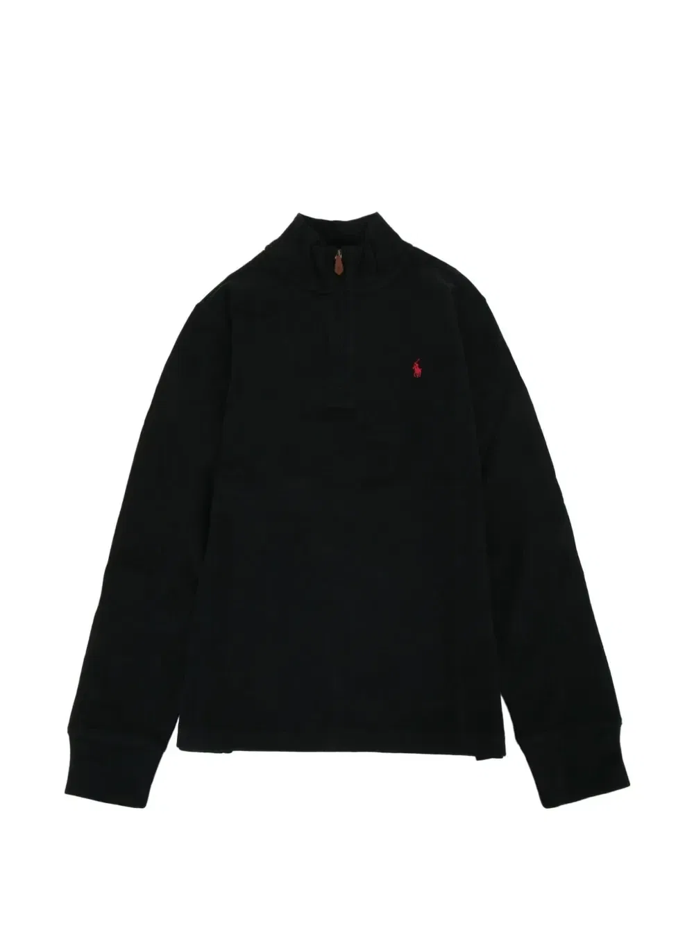 Свитер Pony с воротником на молнии POLO RALPH LAUREN KIDS, черный