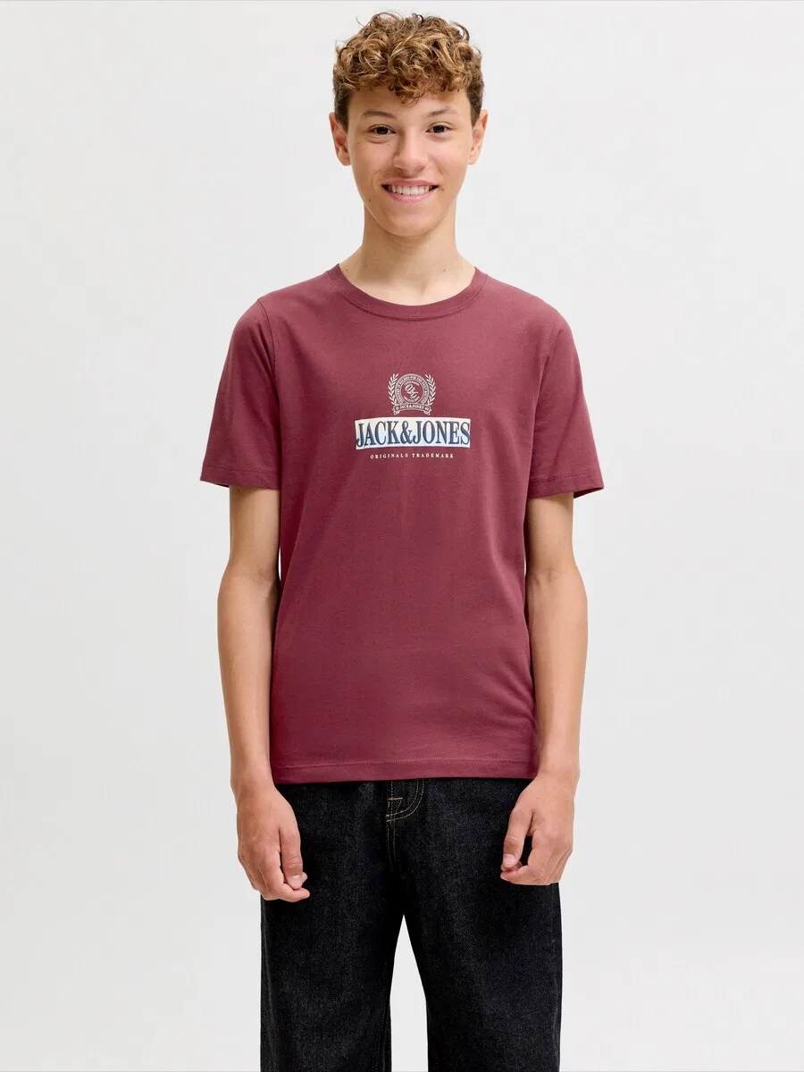 Детская футболка Jack & Jones Junior 'JORFREDERIKSBERG' красного цвета