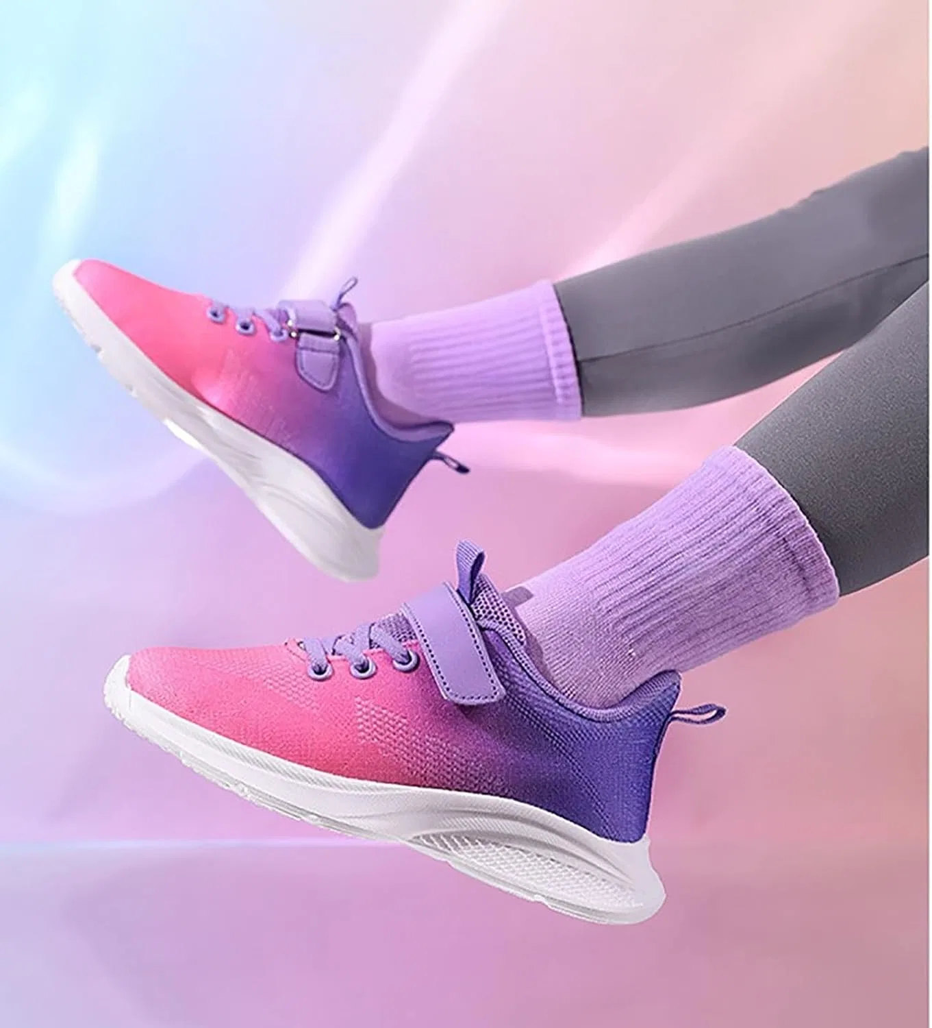 Детские кроссовки для мальчиков с сеткой Boys Running Sneakers, Purple — фото 4