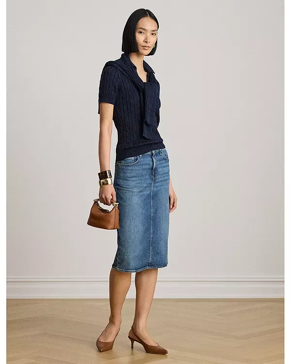 Женская джинсовая юбка-карандаш Ralph Lauren, Atlantic Blue — фото 2