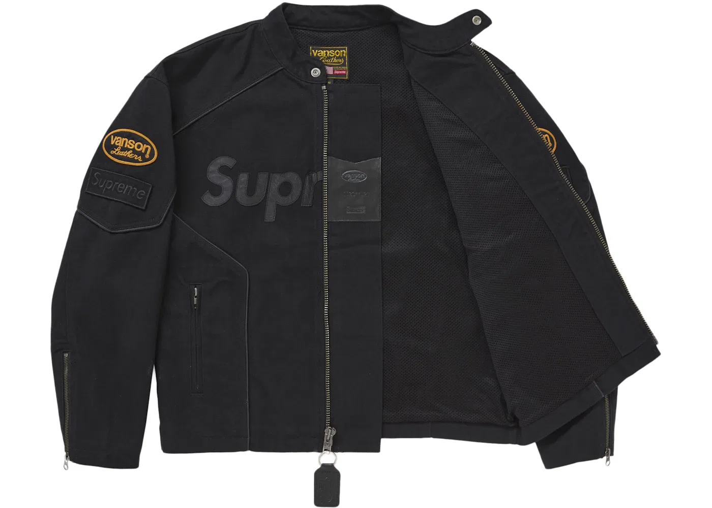 Мужская куртка из кордуры с хлопком Supreme Vanson Leathers, Black — фото 2