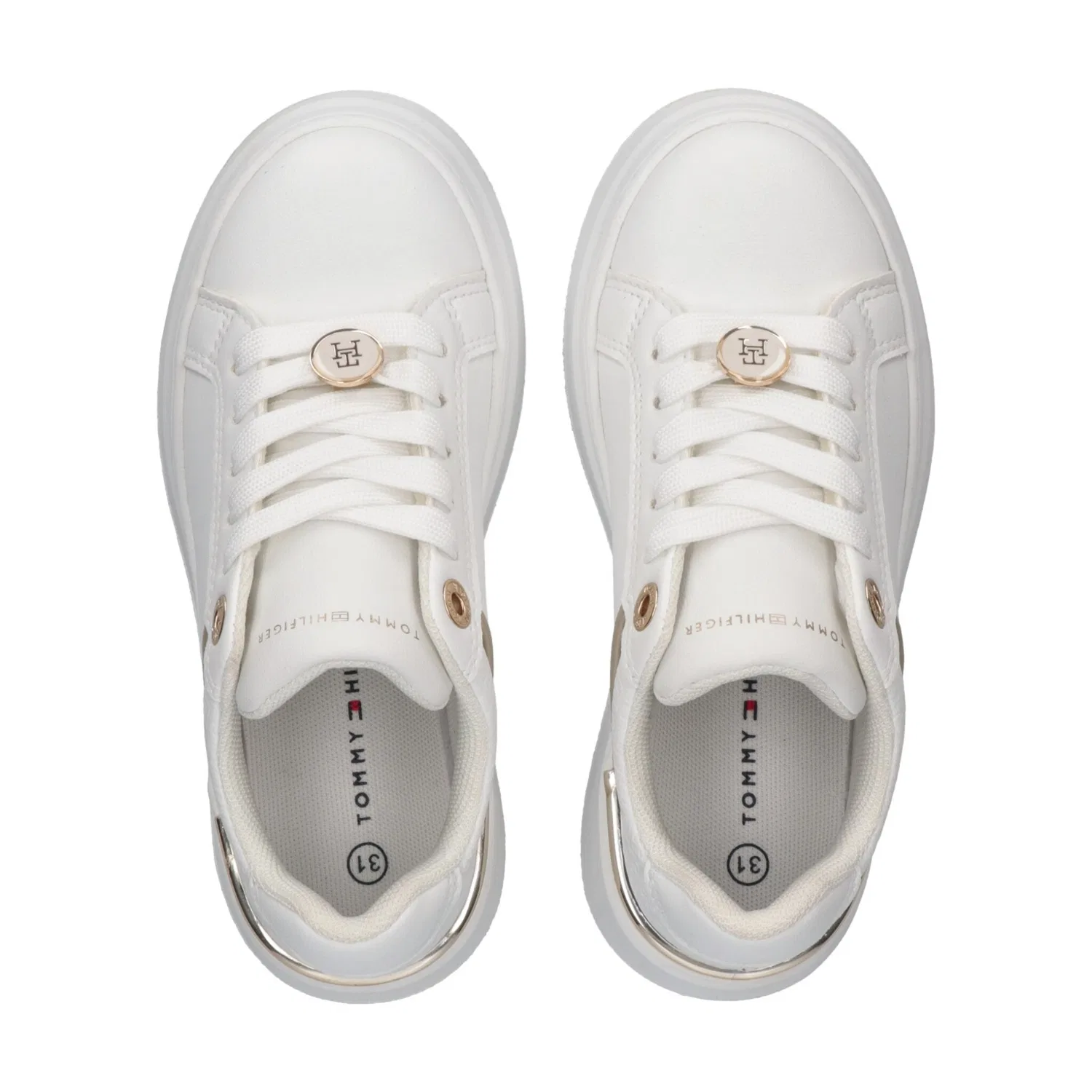 Детские текстильные кроссовки с логотипом Tommy Hilfiger, White — фото 4