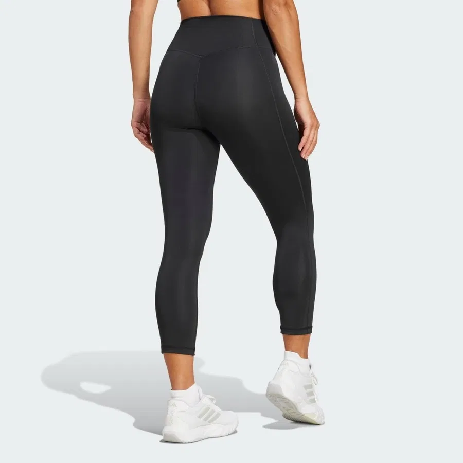 Леггинсы с высоким поясом Optime Essentials Stash 3/4 adidas, Черный — фото 2