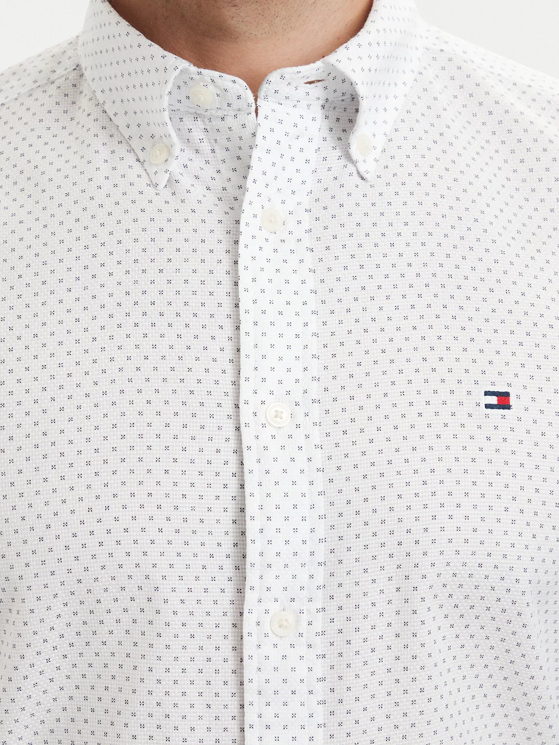 Мужская рубашка стандартного кроя Poplin Tommy Hilfiger, белый — фото 4