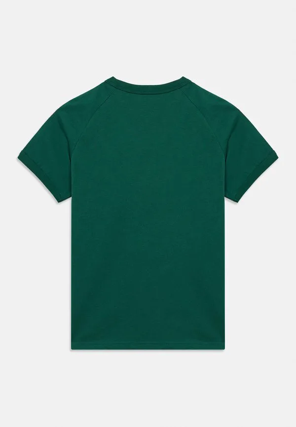 Полосатая футболка унисекс для подростков с принтом Adidas Originals, Team Dark Green/White — фото 2