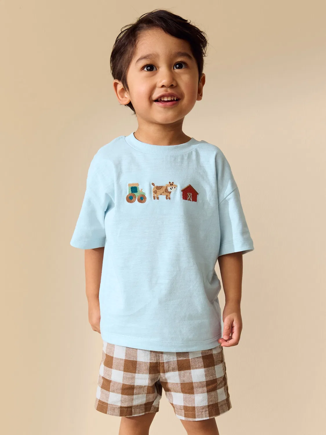 Футболка с аппликацией Blue Farm Trio Embroidery Next, синяя