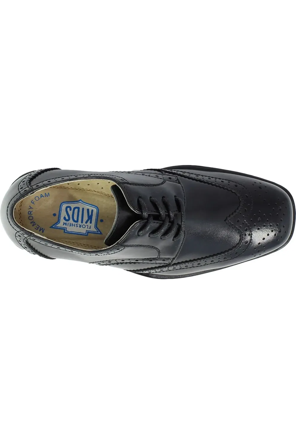 Детские туфли оксфорды с перфорацией Reveal Florsheim, Black Leather — фото 4