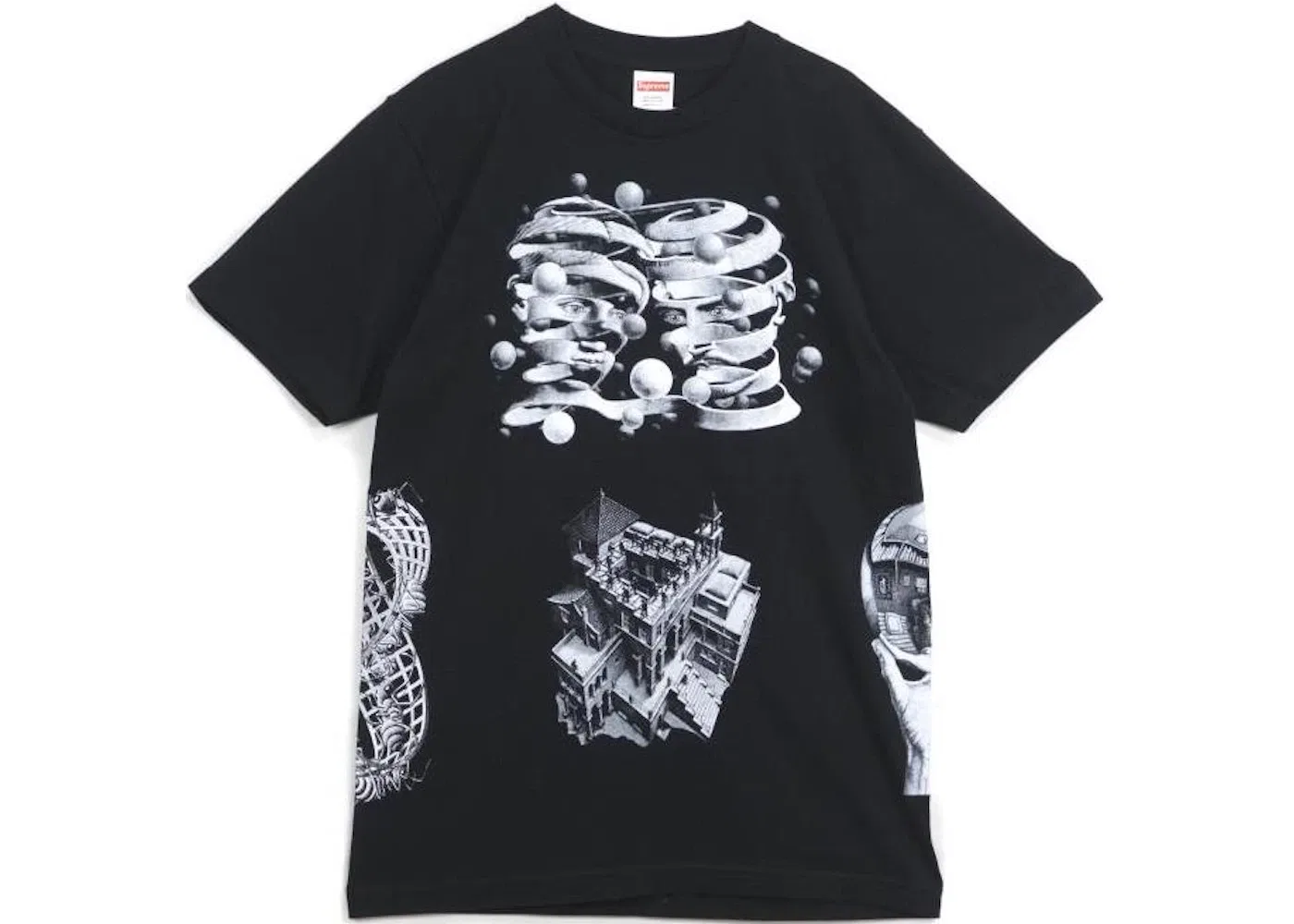 Мужская футболка с принтом MC Escher Collage Tee Supreme, Black